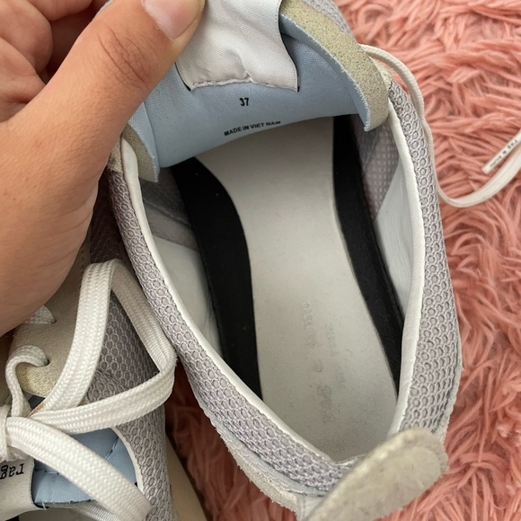 Rag &‎ Bone Gray and White Sneakers Classic Low-Top Design - Picture 4 of 6